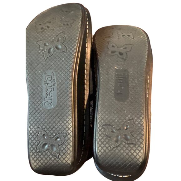 Alegria Women’s KEN-769 Leather Sandals Size 42 us 11.5/12  Black & White Floral - Picture 6 of 8